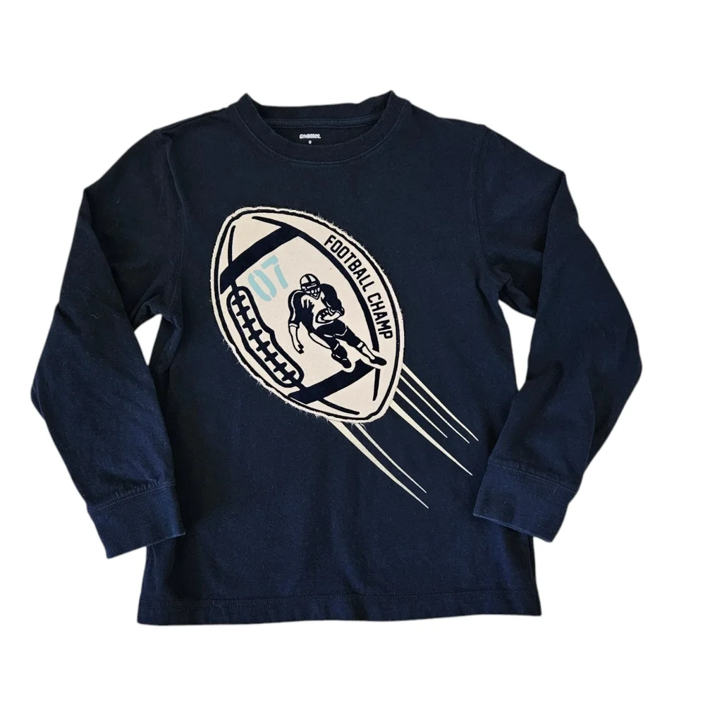 Gymboree Boy's Long Sleeve Shirt Football Size 8 Blue